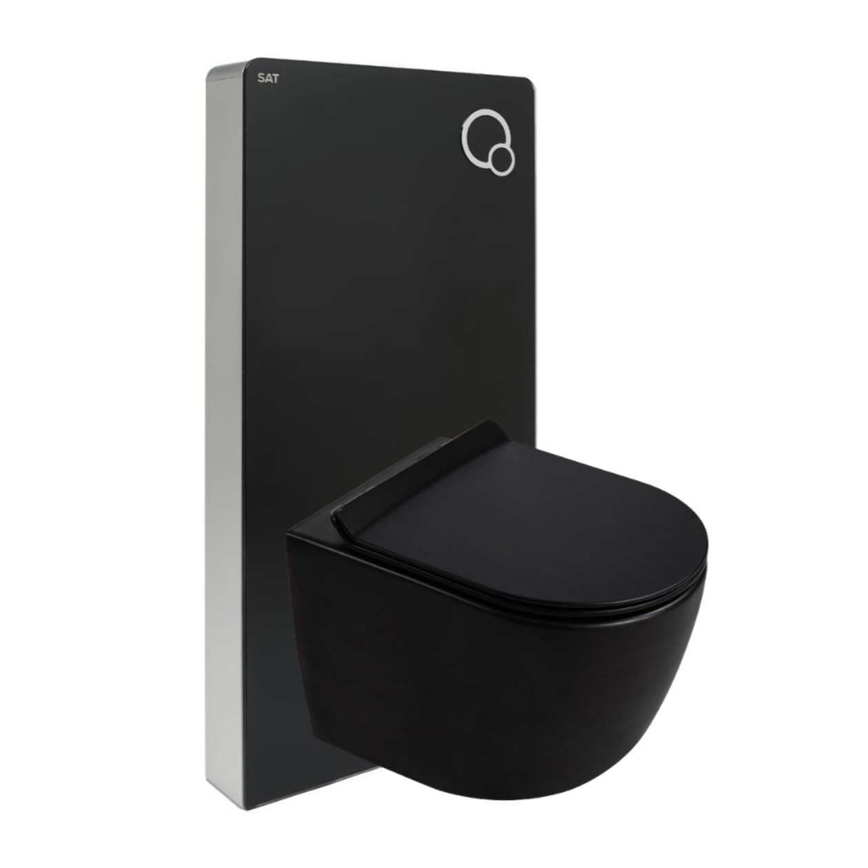 Glass pack WC bâti-support avec plaque de commande + WC suspendu Ceramia sans bride avec abattant SoftClose (STGLBCEPXBMT01-FR)