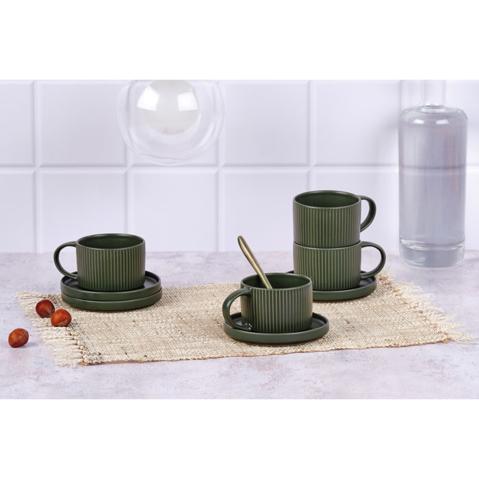 Tasse SCANDI 15cl et soucoupe Ø12cm - 8 pièces - Olive