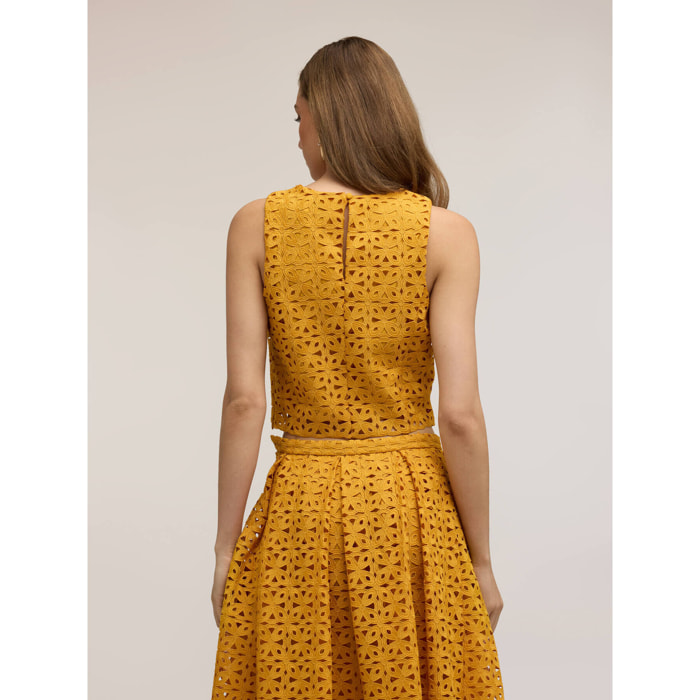 Motivi - Top de encaje de macramé - Amarillo