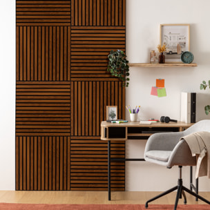 Panneau décoratif mural Colva bois foncé 60x60cm