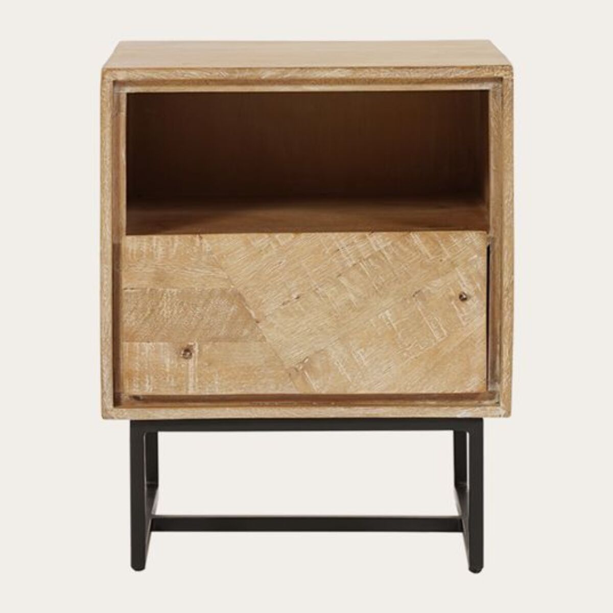 Table de chevet Yala -bois massif de mangue-couleur arabica 40 x 50 x 38 cm