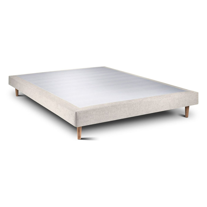 Sommier Tapissier Tissu Ep14 - pieds bois