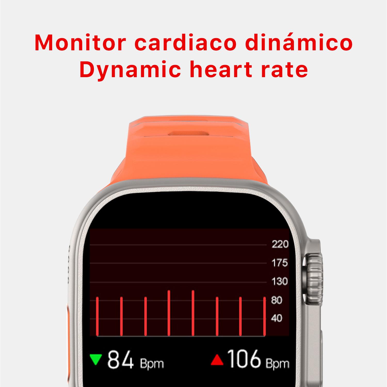 Smartwatch TRAIL DAM8 con schermo HR da 2 pollici e funzione Always-On. Widget personalizzabili. Cinturino in nylon.