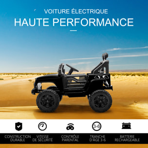 Voiture 4x4 électrique enfant 2 moteurs 35 W 5 Km/h max. télécommande incluse effets lumineux sonores noir