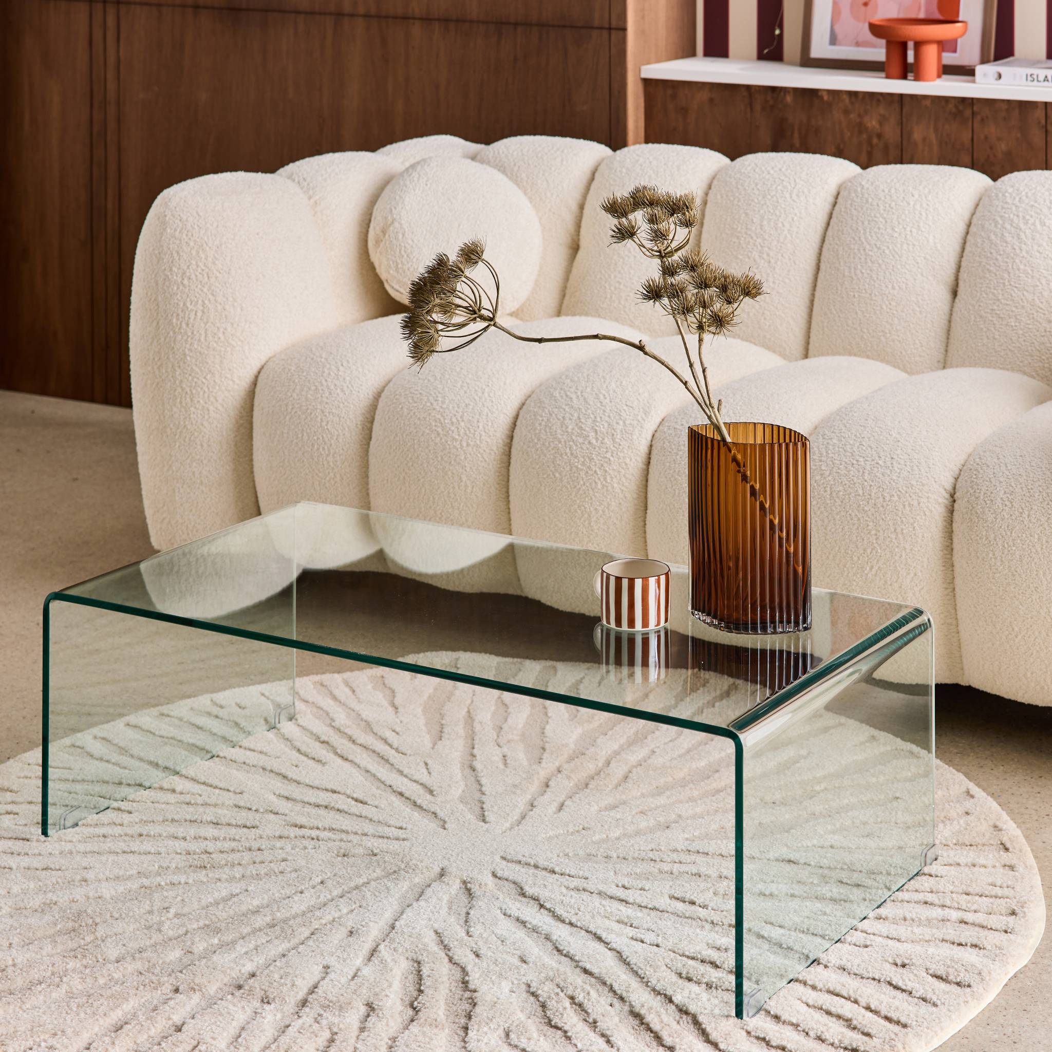 Table basse rectangulaire verre trempé GLINTZ