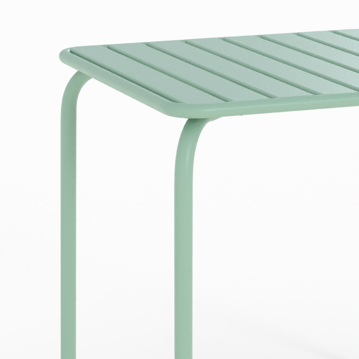 Table de jardin carrée en métal vert clair - Yumi