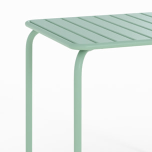 Table de jardin carrée en métal vert clair - Yumi