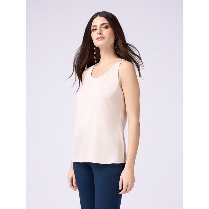 Oltre - Top in raso di viscosa - Rosa