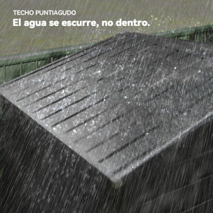 Caseta de Jardín Exterior, 2,27 m² 190x131x188 cm, Cobertizo de Jardín Exterior Metálico con 2 Ventilaciones, Puerta con Cerradura, para Almacenamiento de Herramientas, Gris