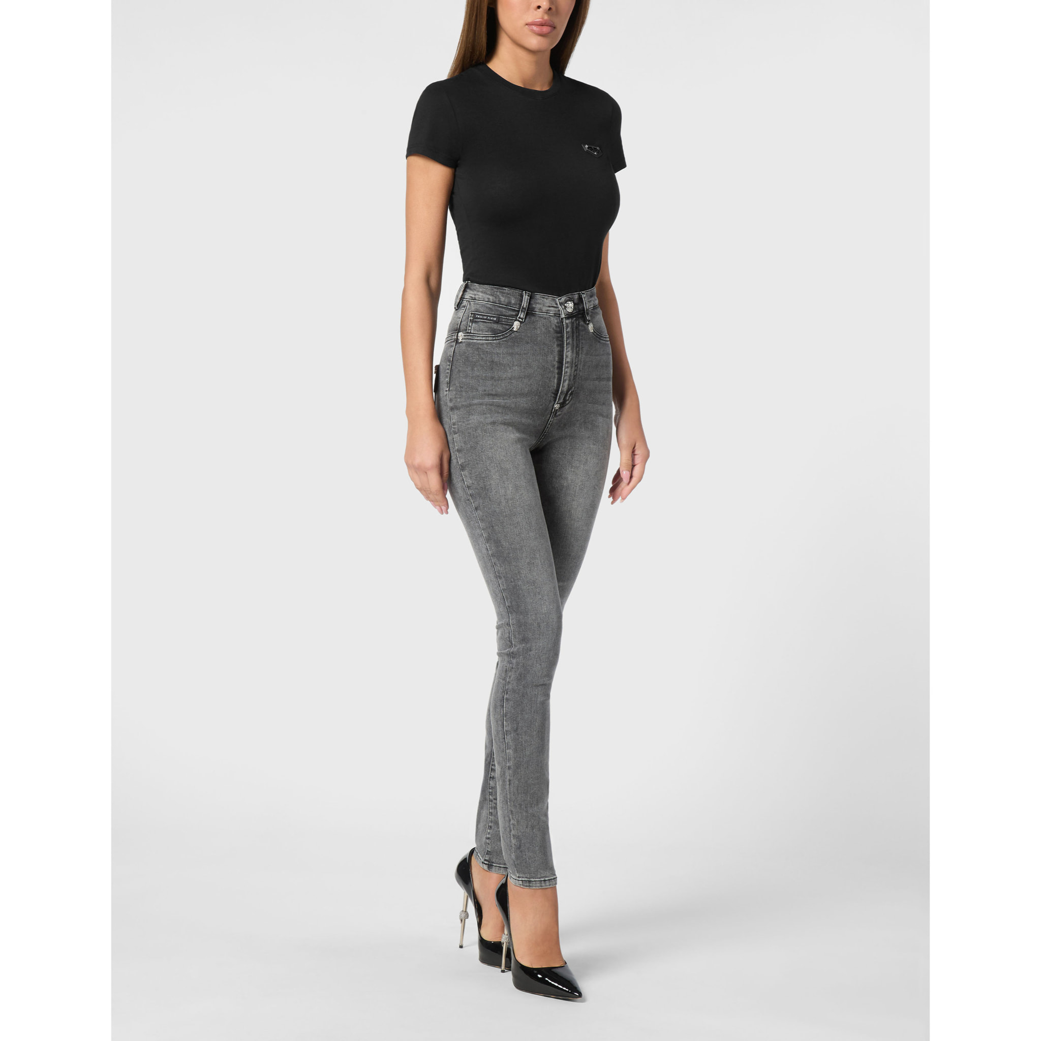 PHILIPP PLEIN Jegging de cintura alta SKULL