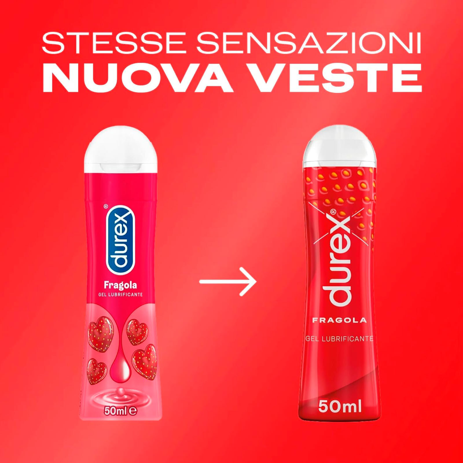 3x Durex Gel Lubrificante Intimo alla Fragola - 3x 50ml