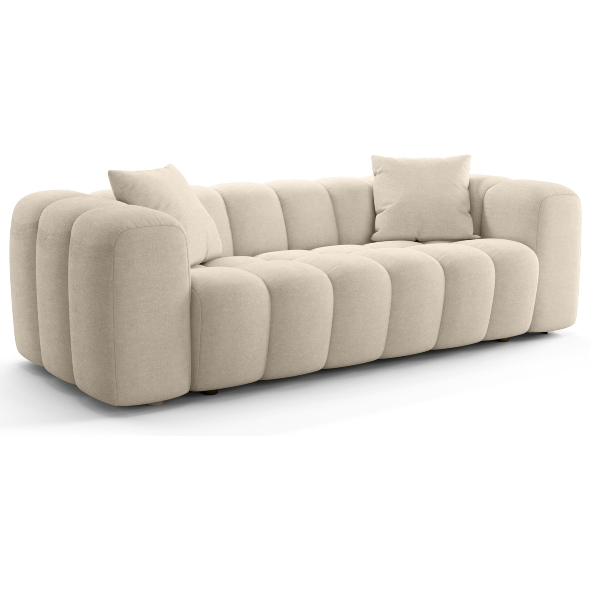 Canapé droit 3 places en tissu chenille - NUVOLA