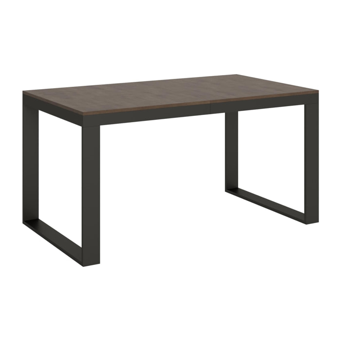 Mesa extensible 90x160/420 cm Tecno Evolution Nogal estructura Antracita