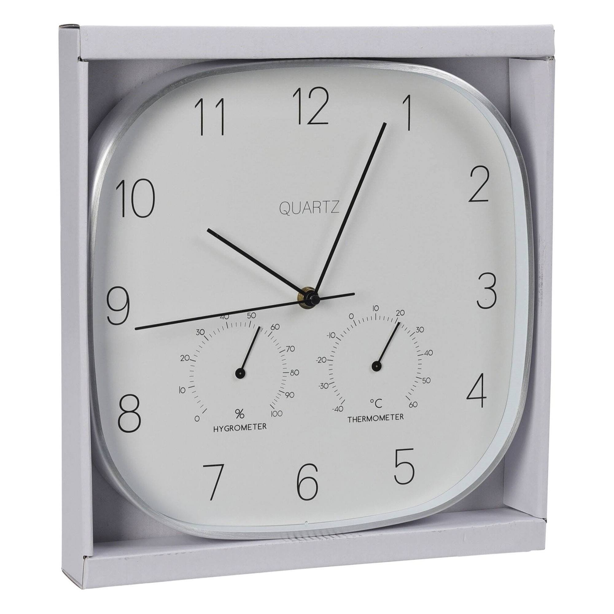 Well home reloj de pared marco plateado ø28,5x4cm