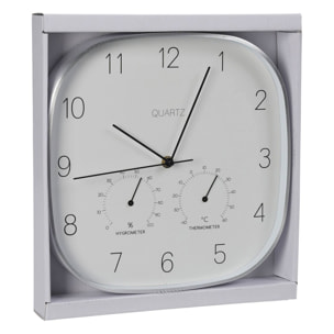 Well home reloj de pared marco plateado ø28,5x4cm