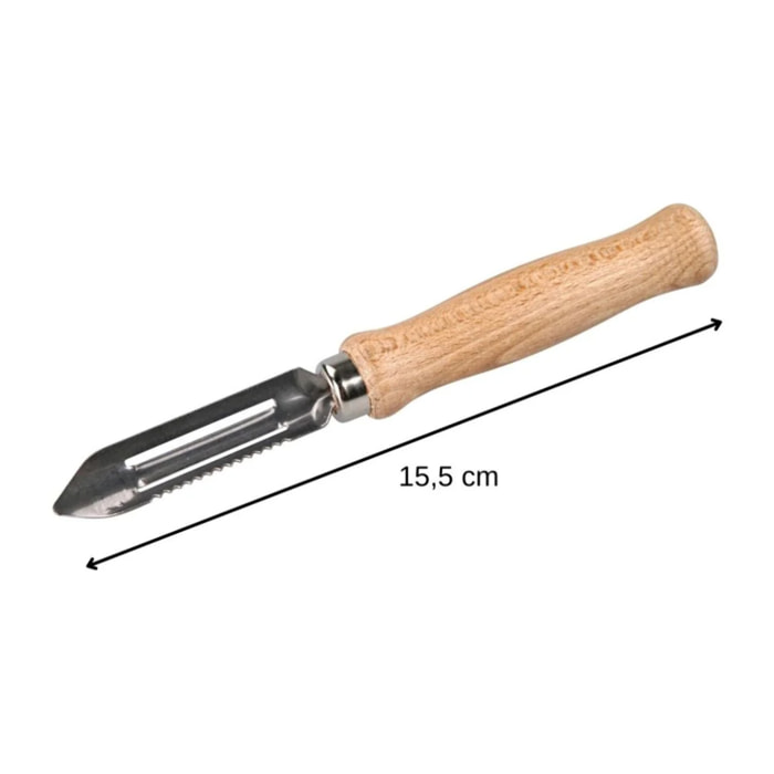 Lot de 2 éplucheurs à asperges manche en bois 15 cm Fackelmann