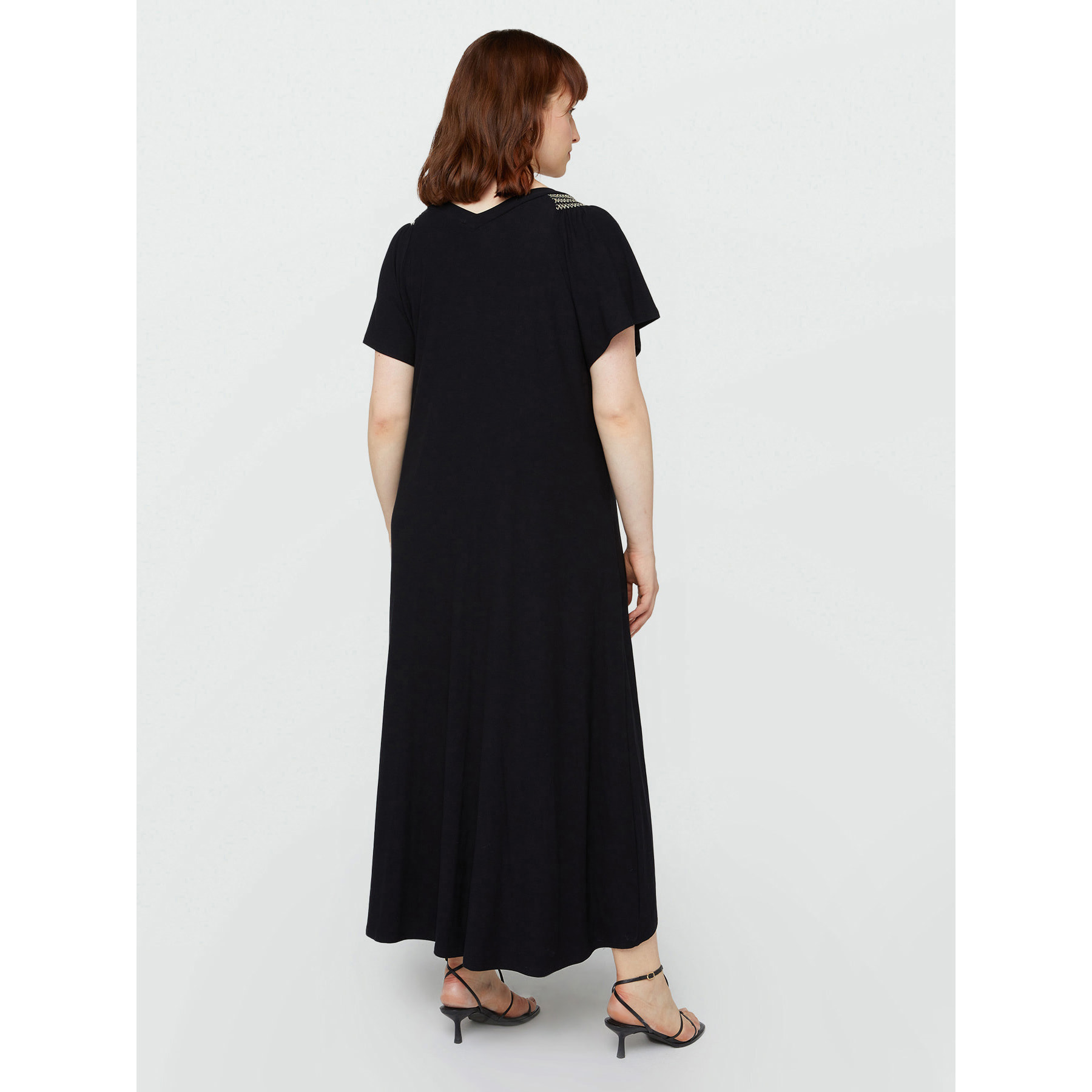 Fiorella Rubino - Vestido largo de punto de crepé - Negro