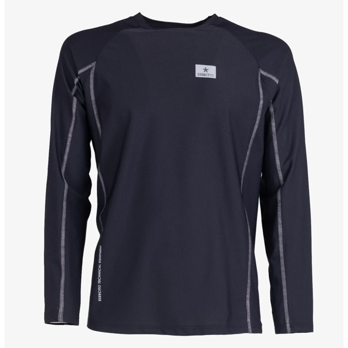 T-shirt Esercito a maniche lunghe sport nera uomo