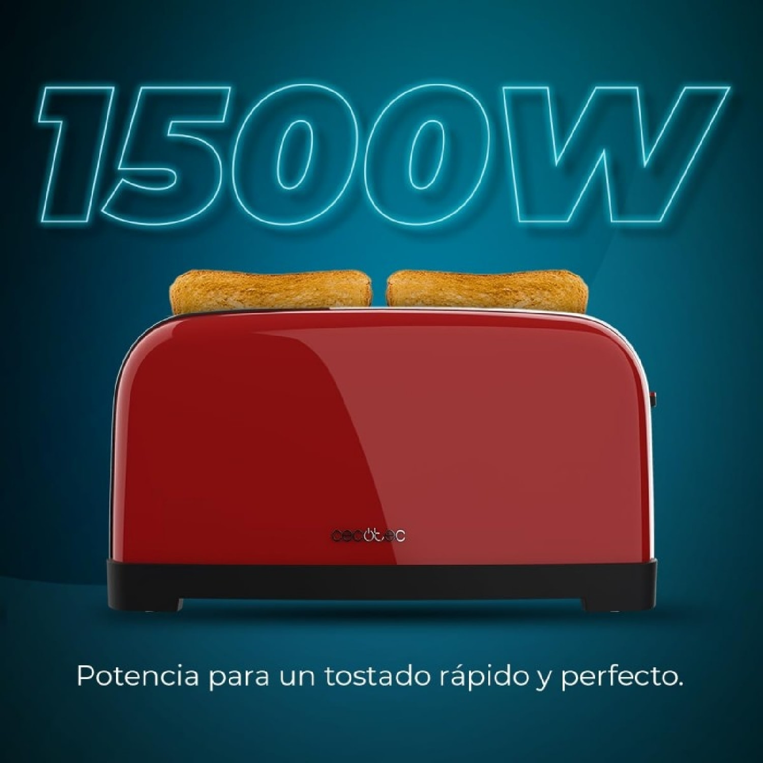 Tostadora Vertical 2 Ranuras Largas Toastin' Time 1500 Red. 1500 W, 4 Rebanadas