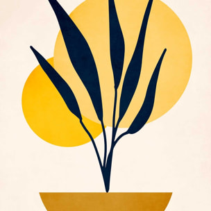 Affiche dessin ""plante cubique"" Affiche sous cadre noir