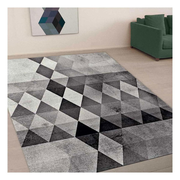 Tapis salon et chambre tissé motif géométrique KEJU