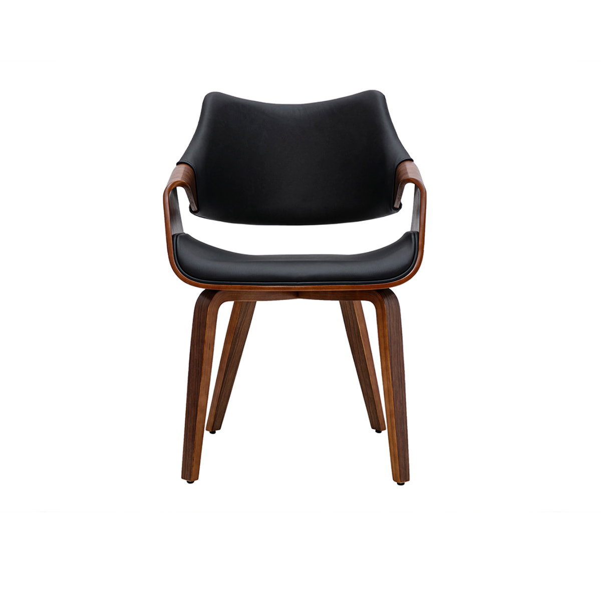 Chaises noires et bois foncé noyer (lot de 2) SEVAN