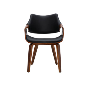 Chaises noires et bois foncé noyer (lot de 2) SEVAN