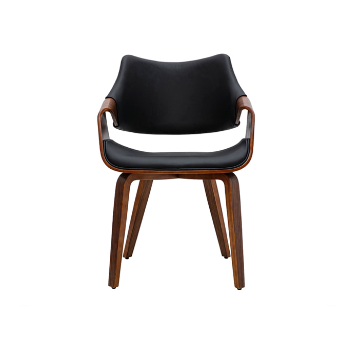 Chaises noires et bois foncé noyer (lot de 2) SEVAN