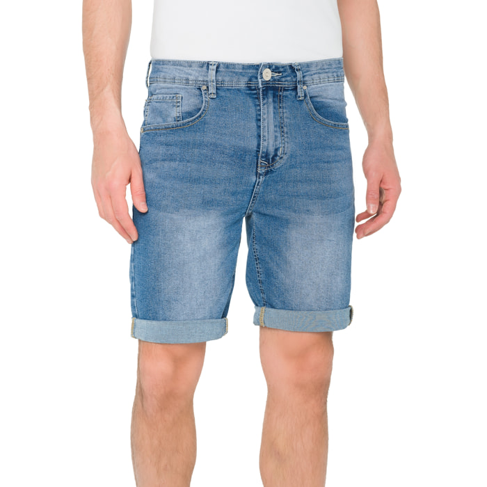 Bermuda denim Hot Buttered Manui blu chiaro