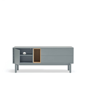 Mueble de televisión Corvo 1 puerta y 2cajones de 140cm gris perla