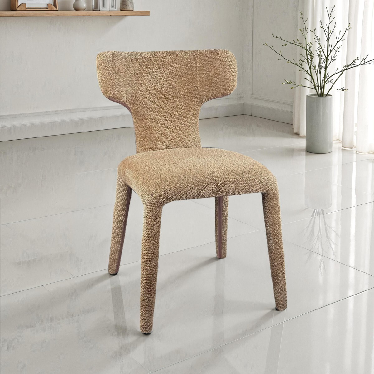 Lot de 2 chaises de salle à manger Tomasucci HERD, en tissu, sable, 60 × 50 × 81 cm