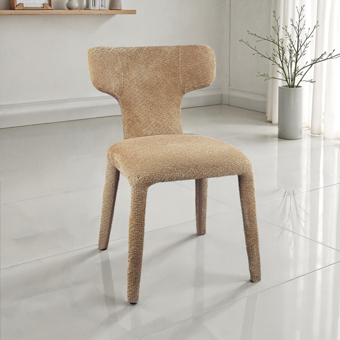 Lot de 2 chaises de salle à manger Tomasucci HERD, en tissu, sable, 60 × 50 × 81 cm