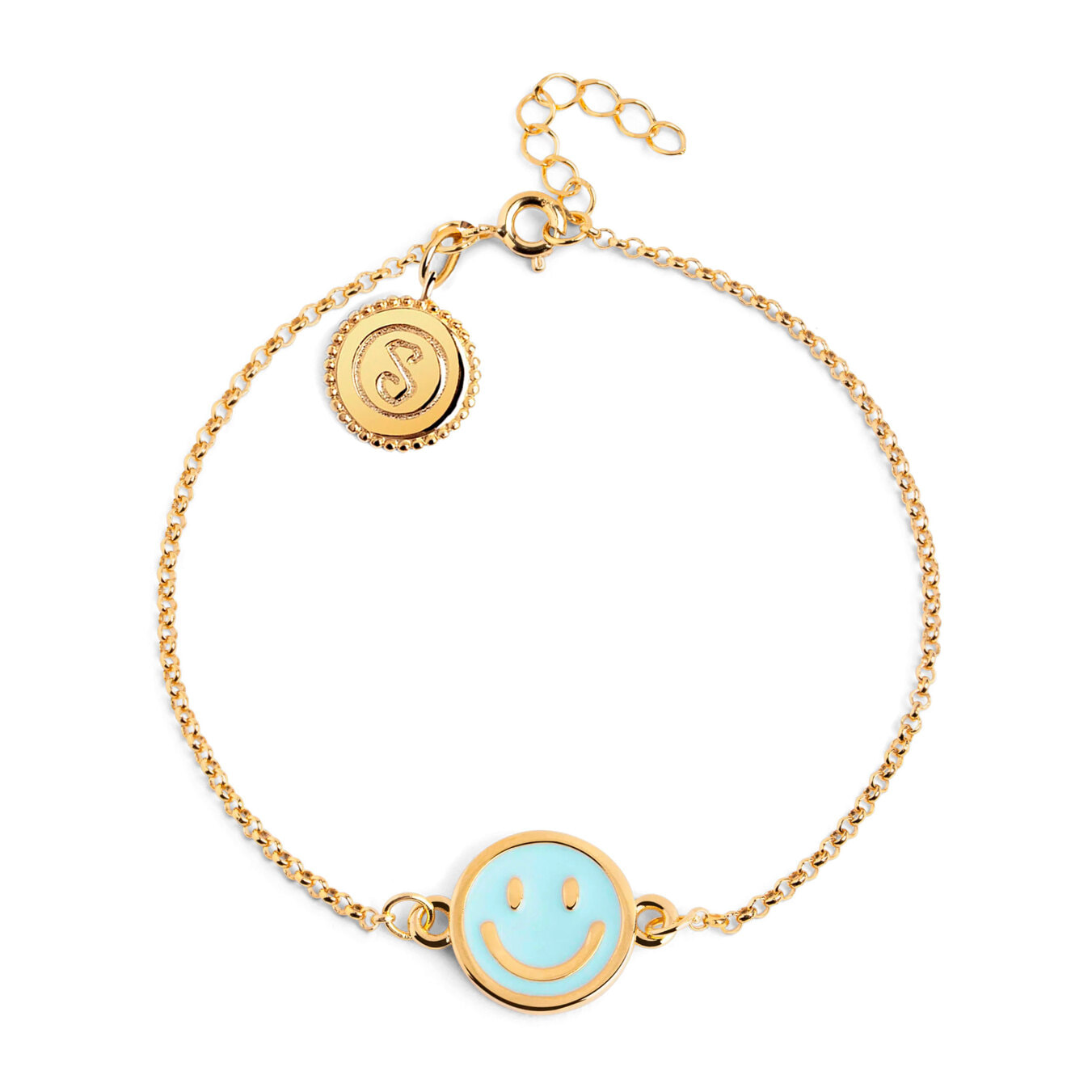 Pulsera Smiley Sky Enamel Baño Oro
