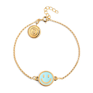 Pulsera Smiley Sky Enamel Baño Oro