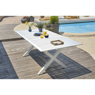 FLORIDE - Table de jardin en aluminium blanc