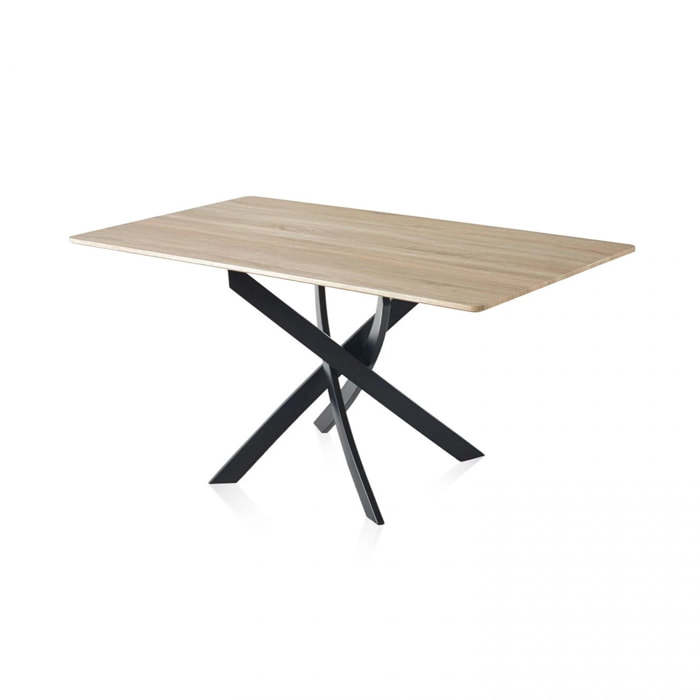 Mesa de comedor rectangular Zen Roble salvaje - Negro