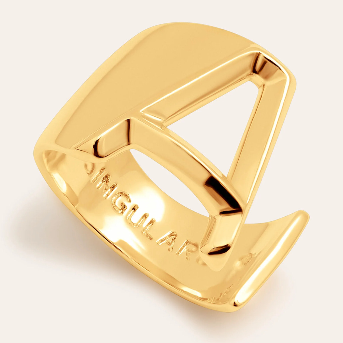 Anillo Personalizado Letter Signet Baño Oro