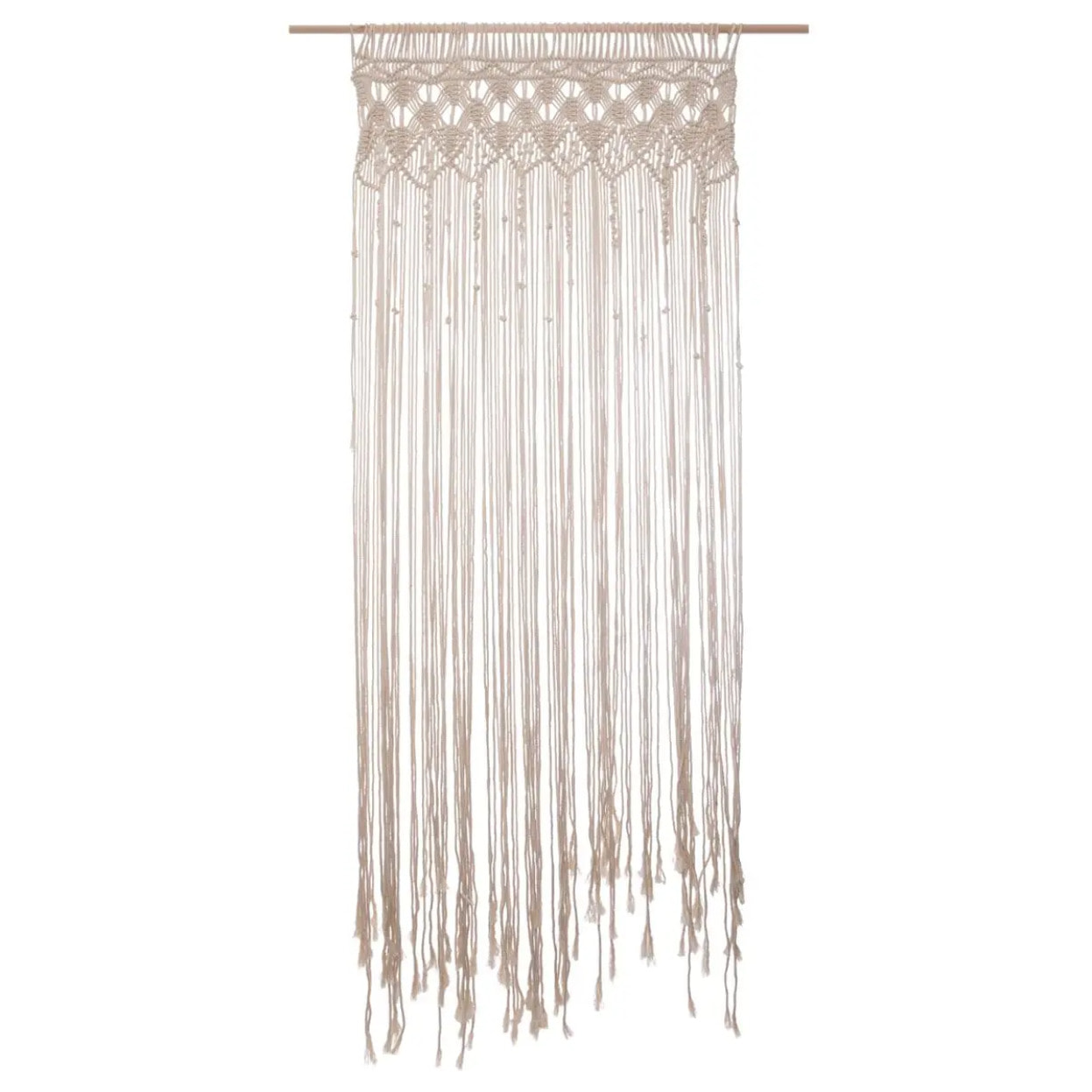 Rideau fil "Macramé" blanc ivoire 90x200cm
