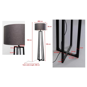 Lampadaire Timon 160cm noir Kare Design