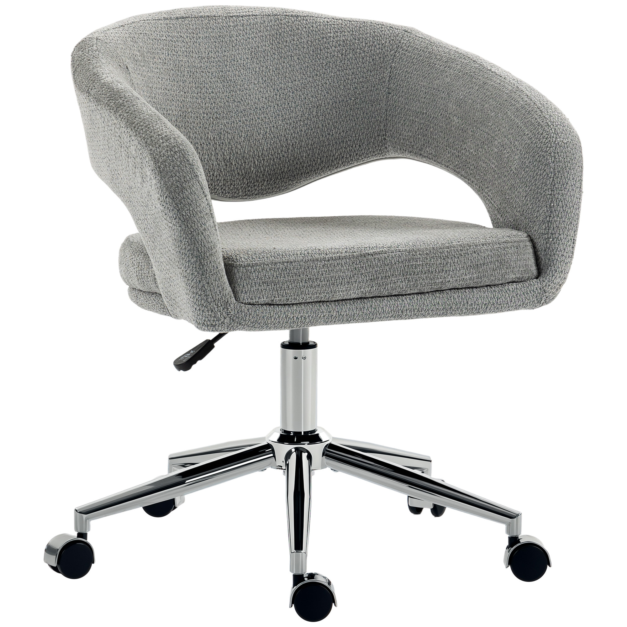 Chaise de bureau design ajouré enveloppant tissu gris