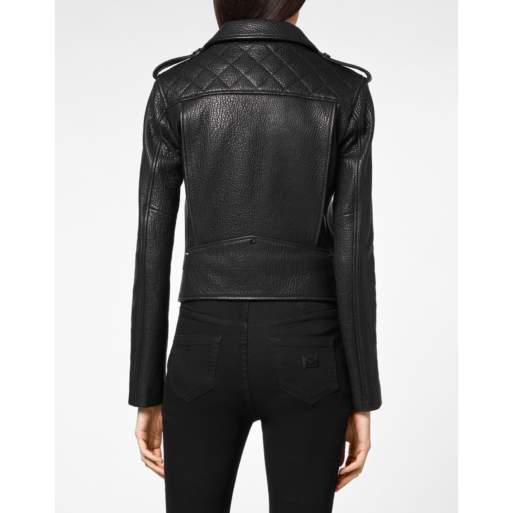 PHILIPP PLEIN Biker de cuero ICONIC PLEIN