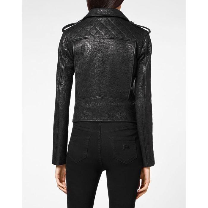 PHILIPP PLEIN Biker de cuero ICONIC PLEIN