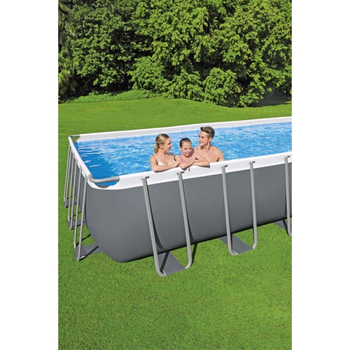 Bestway Piscine hors sol tubulaire rectangulaire Bestway Steel Pro Max 640 x 274 x 132 cm gris