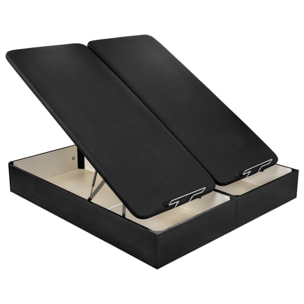 Canapé Abatible 32CM | ENVÍO, MONTAJE Y RECOGIDA ANTIGUO INCLUIDO | Madera | Negro | Gran capacidad | Tapa 3D | WHAT THE SLEEP