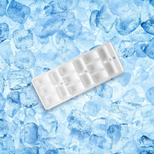 Lot de 3 bacs à glaçons de 15 glaçons en plastique blanc Fackelmann