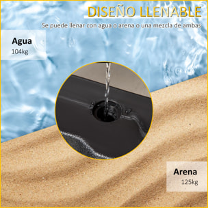 4 Pesos para Base Sombrilla Rellenable de Agua 104 kg Arena 125 kg Mixto 140 kg