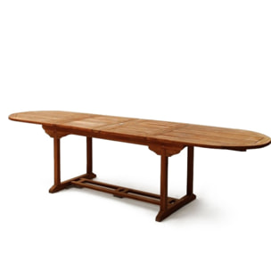 NARRA Table de jardin ovale 8 chaises et 2 fauteuils en teck huilé