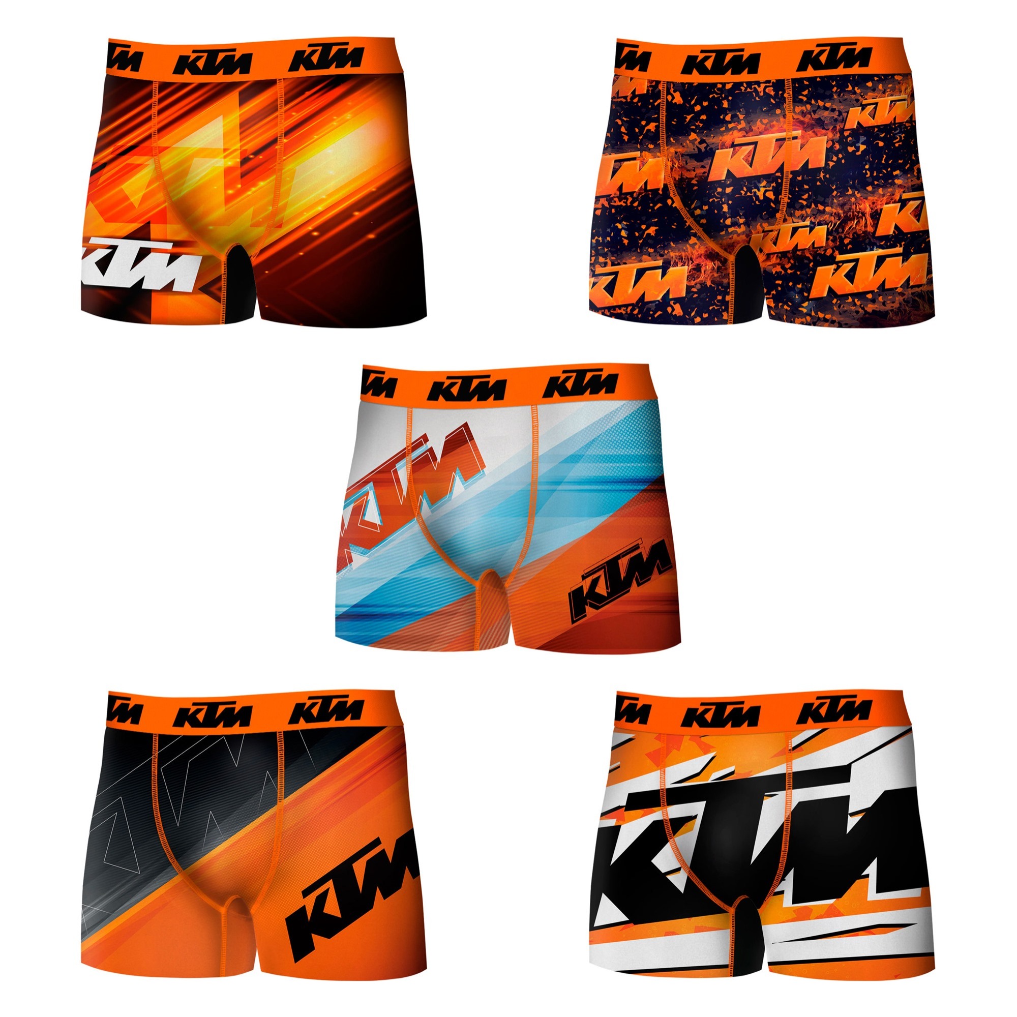 Pack 5 calzoncillos KTM Motorbike para hombre