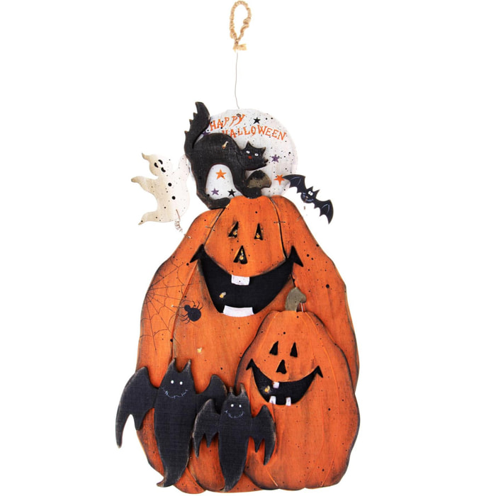 Zucca Da Appendere con Led 31Xh53 Cm - Pezzi 1 - 31X53,5X3,3cm - Colore: Incolore - Bianchi Dino - Halloween, Streghe