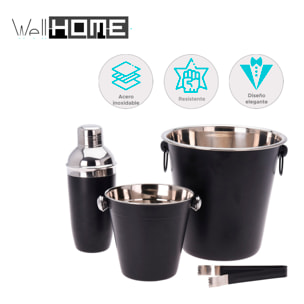 Set de 4 barras de acero inoxidable en negro mate